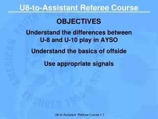 U8-to-Assistant Referee Course