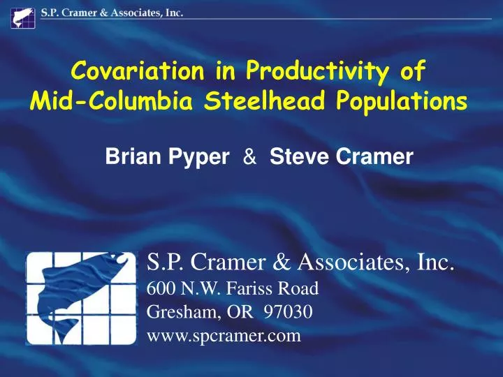 covariation in productivity of mid columbia steelhead populations
