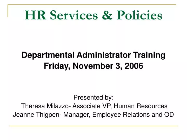 hr services policies