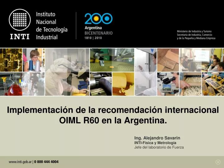 implementaci n de la recomendaci n internacional oiml r60 en la argentina