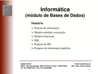 inform tica m dulo de bases de dados