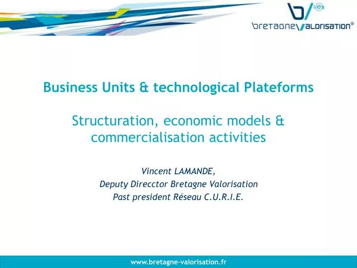 business units technological plateforms structuration economic models commercialisation activities