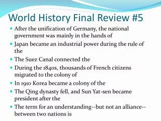 World History Final Review #5