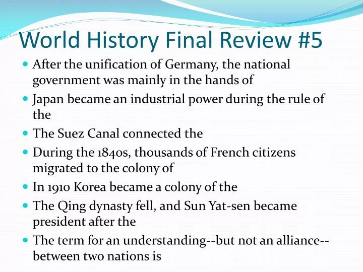 world history final review 5