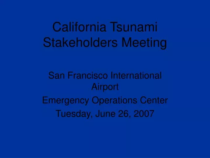california tsunami stakeholders meeting
