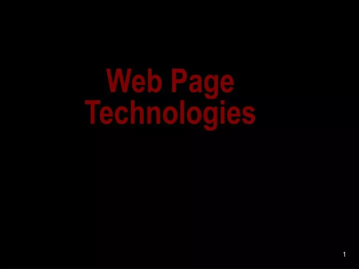 web page technologies