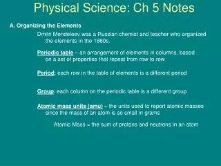 physical science ch 5 notes