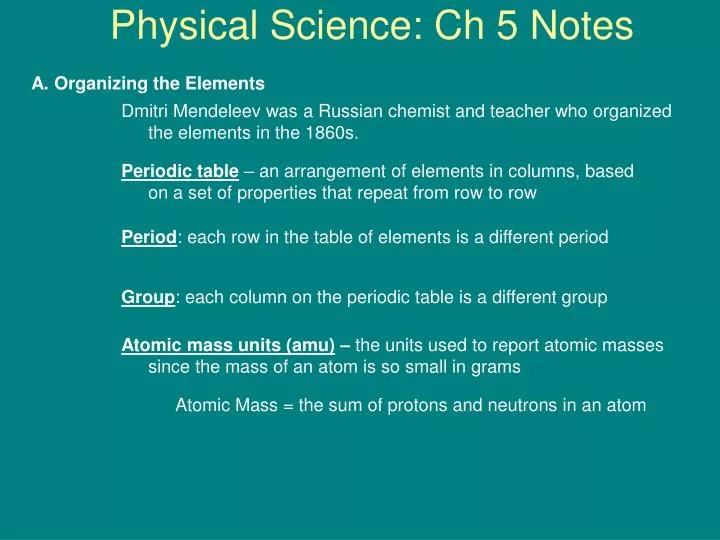 physical science ch 5 notes
