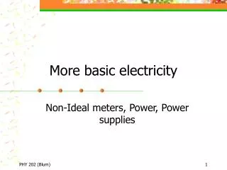 More basic electricity