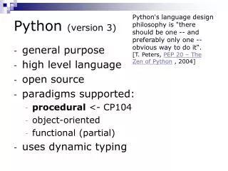 Python (version 3)