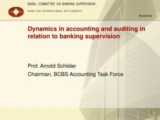 Dynamics in accounting and auditing in relation to banking supervision