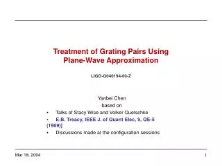 Treatment of Grating Pairs Using Plane-Wave Approximation LIGO-G040194-00-Z