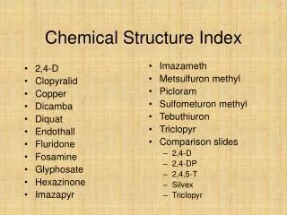 Chemical Structure Index