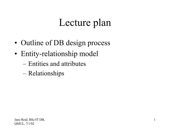 lecture plan