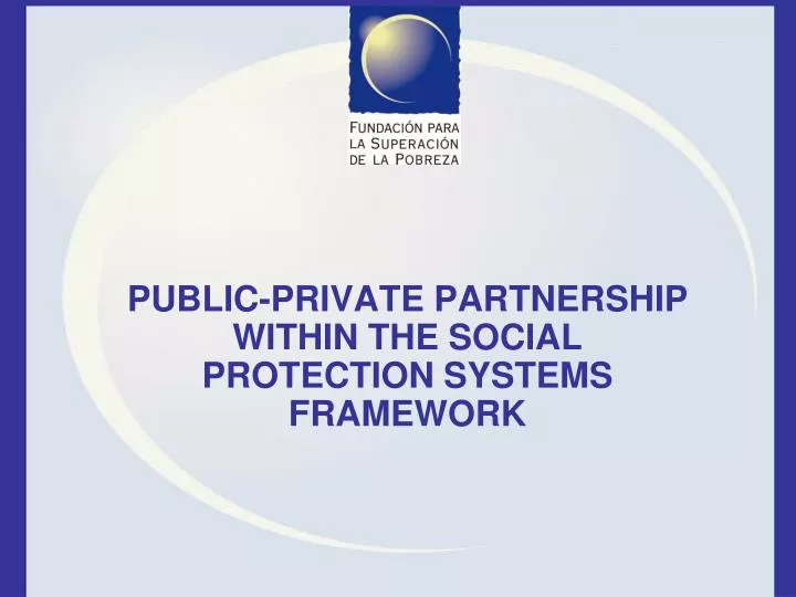 public private partnership within the social protection systems framework