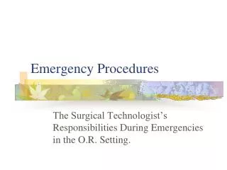 Emergency Procedures