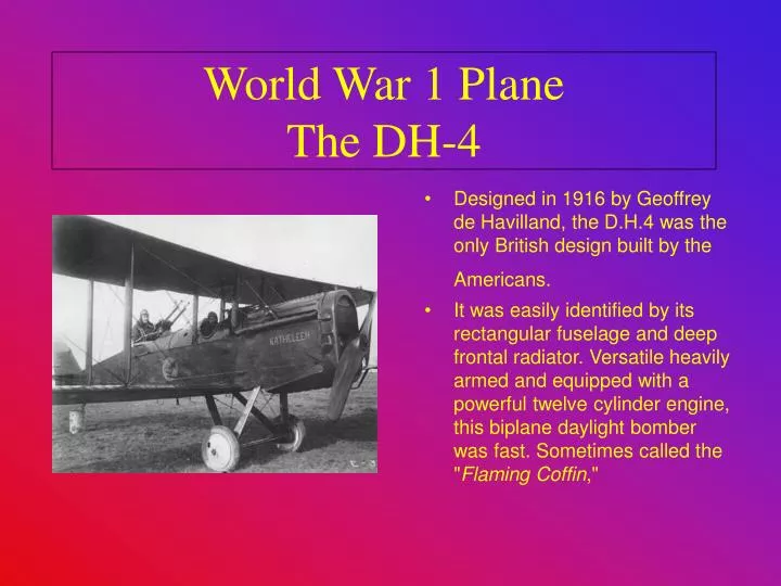 world war 1 plane the dh 4