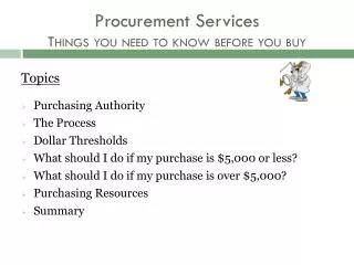 Procurement Services Things you need to know before you buy