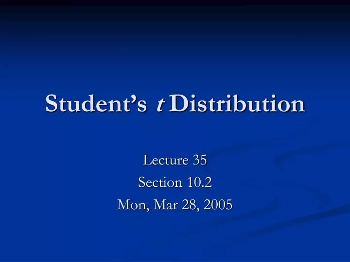 student s t distribution