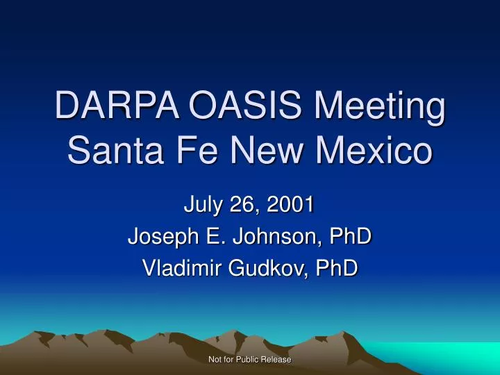 darpa oasis meeting santa fe new mexico