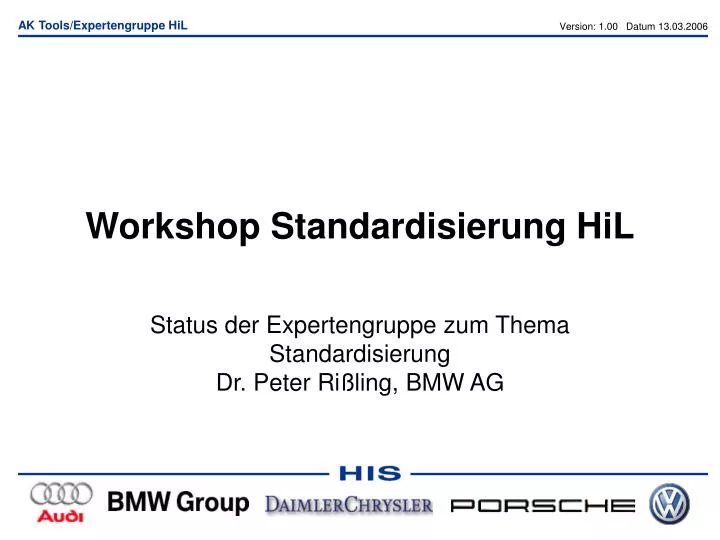 workshop standardisierung hil