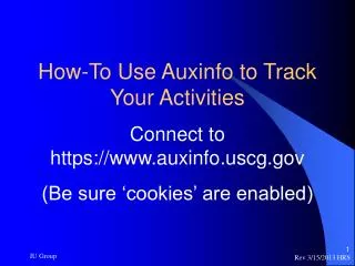 How-To Use Auxinfo to Track Your Activities Connect to https://auxinfocg