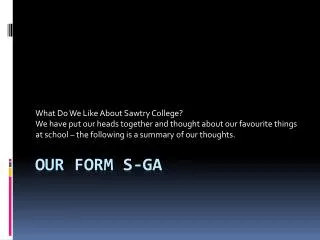 Our form S-GA