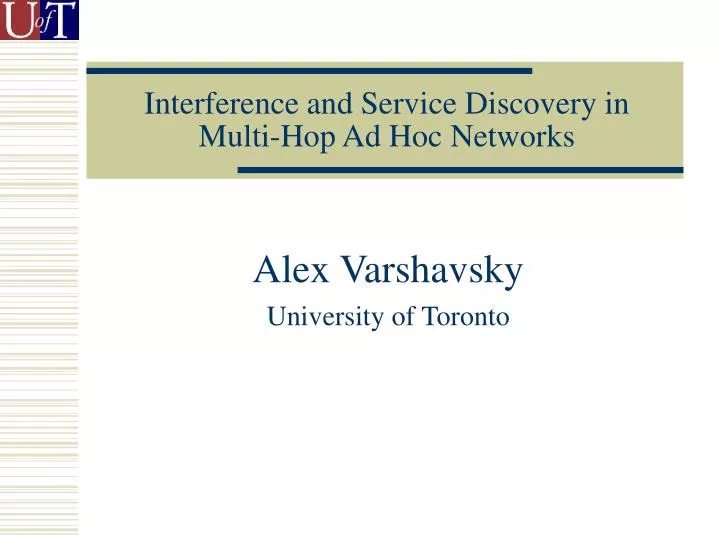 interference and service discovery in multi hop ad hoc networks