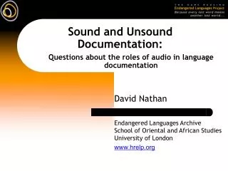Sound and Unsound Documentation:
