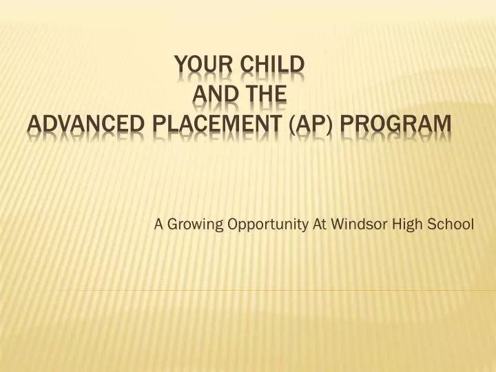 a growing opportunity at windsor high school