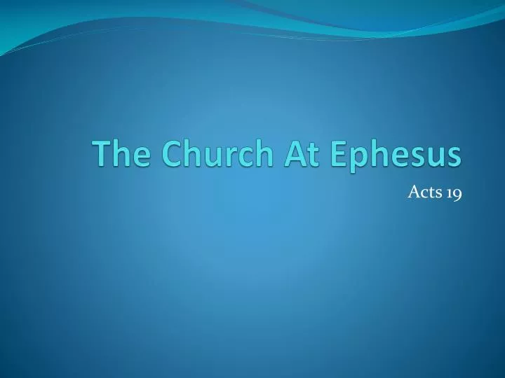 the church at ephesus