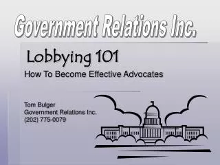 Lobbying 101