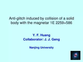 Anti-glitch induced by collision of a solid body with the magnetar 1E 2259+586