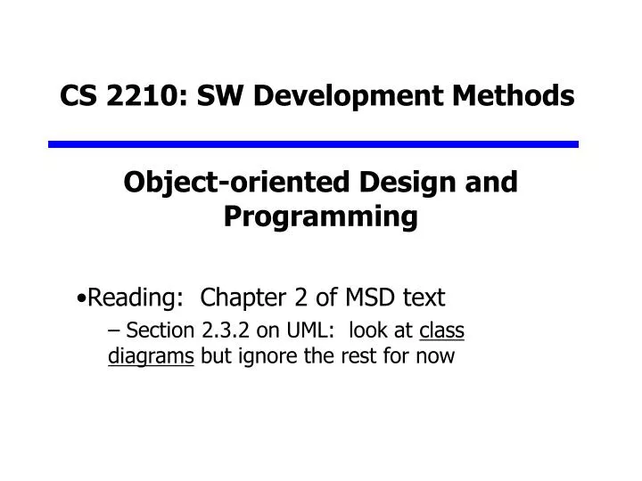 cs 2210 sw development methods