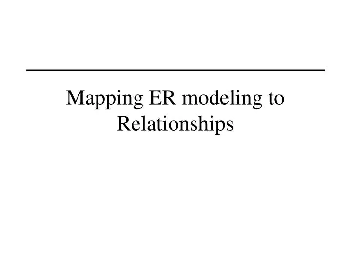 mapping er modeling to relationships