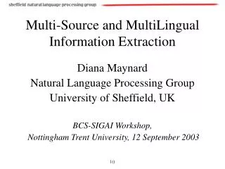 Multi-Source and MultiLingual Information Extraction