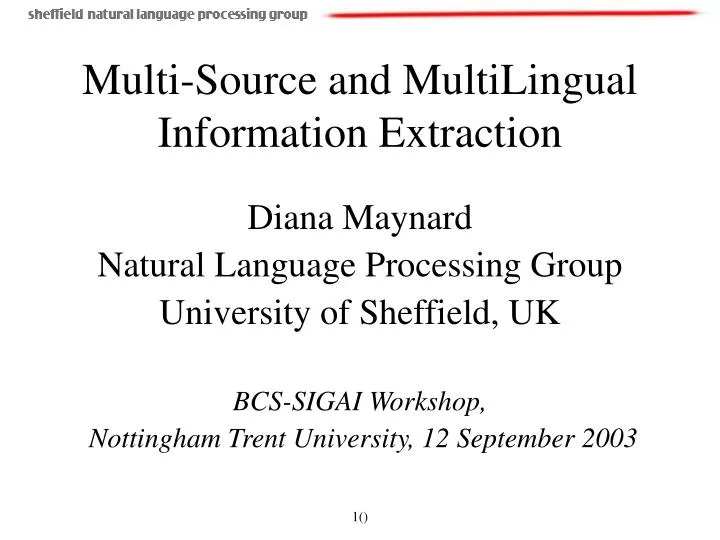 multi source and multilingual information extraction