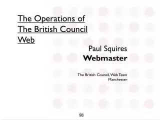 The Operations of The British Council Web