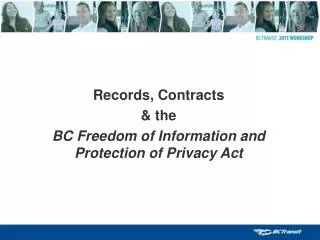 Records, Contracts &amp; the BC Freedom of Information and Protection of Privacy Act