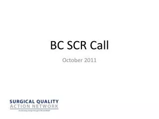 BC SCR Call