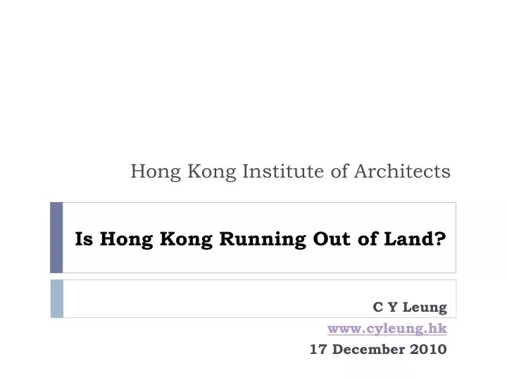 is hong kong running out of land