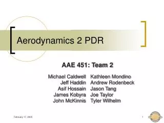 Aerodynamics 2 PDR