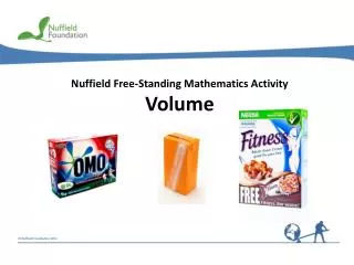 Nuffield Free-Standing Mathematics Activity Volume