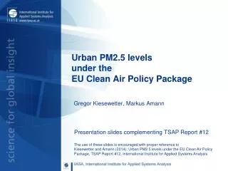 Urban PM2.5 levels under the EU Clean Air Policy Package