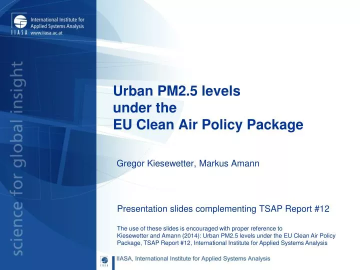urban pm2 5 levels under the eu clean air policy package