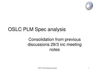 OSLC PLM Spec analysis