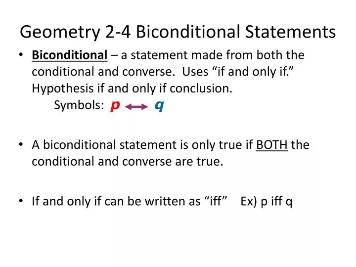geometry 2 4 biconditional statements