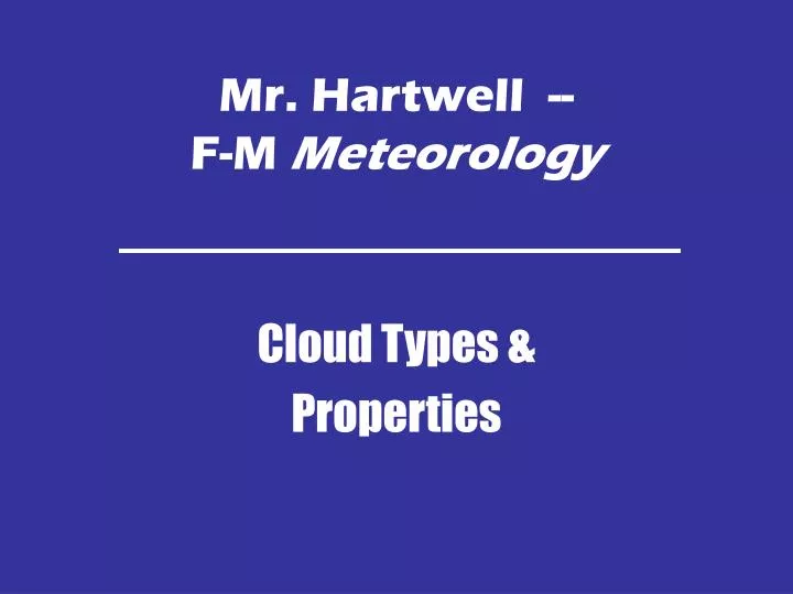 mr hartwell f m meteorology