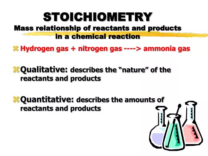 stoichiometry mass relationship of reactants and products in a chemical reaction