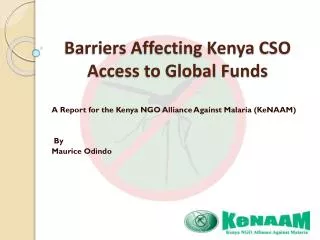 Barriers Affecting Kenya CSO Access to Global Funds